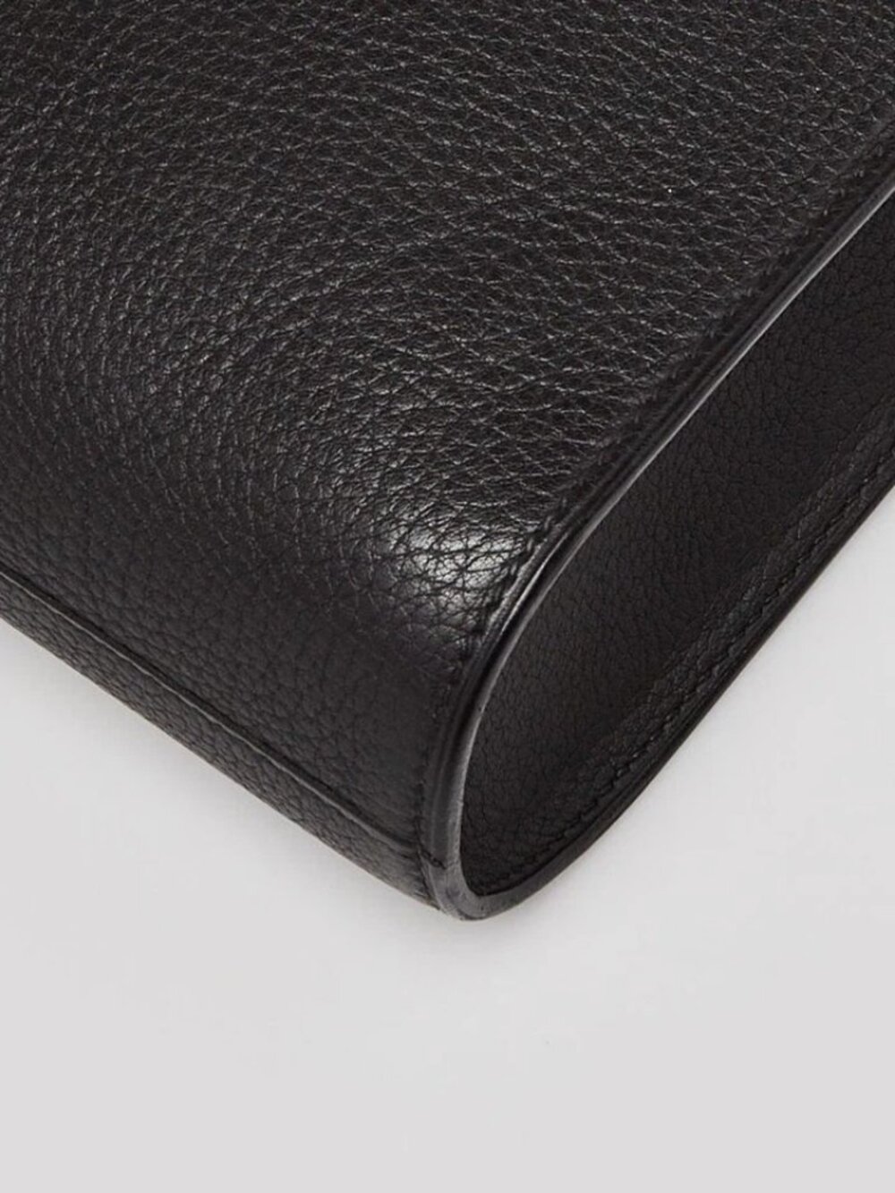 Hermes 38cm Black Fjord Leather Palladium Plated Etriviere Meeting Briefcase Bag - Picture 6 of 6